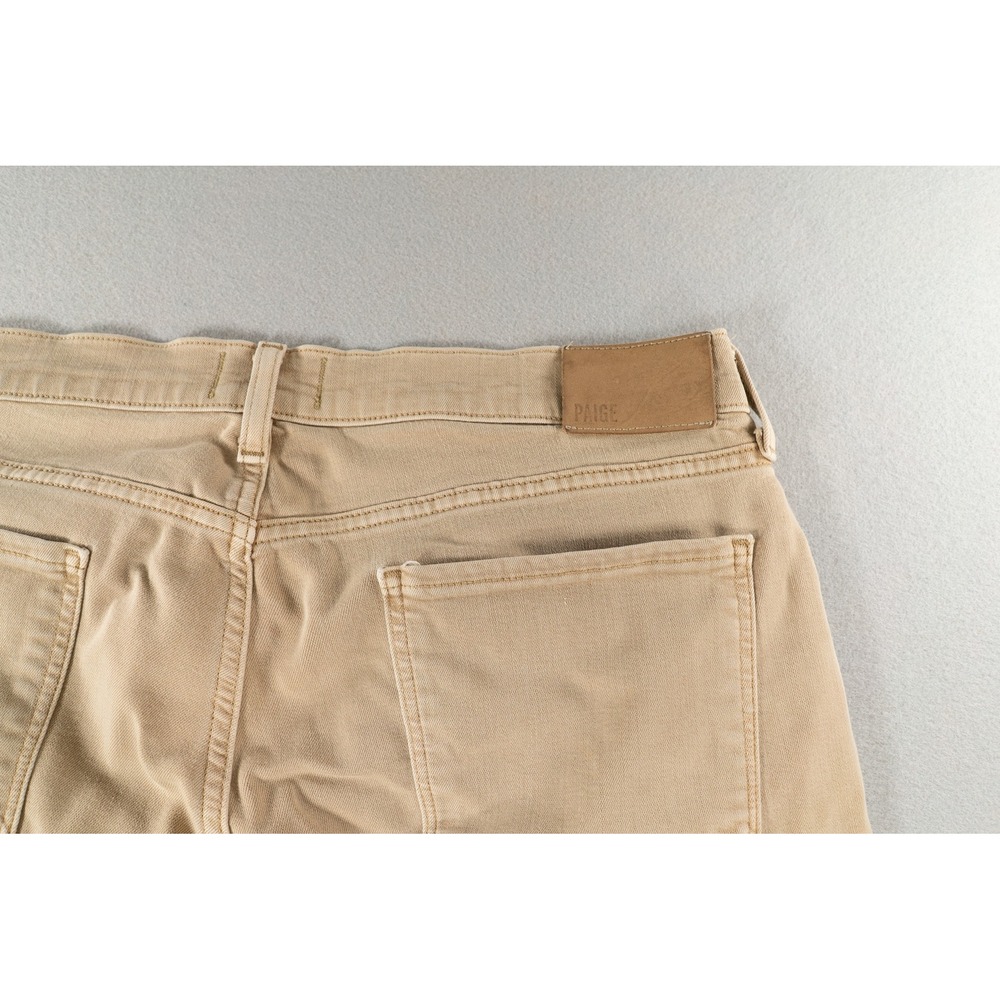 Paige Federal Slim Straight Leg Pants Mens 34 Tan Khaki Transcend Denim Chino - Picture 12 of 12